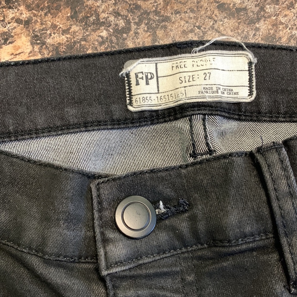 Free People Jillian coated moto jegging sz:27 - Picture 2 of 6